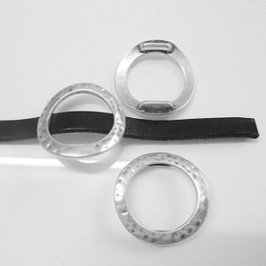 5 Schiebeperlen Armband Perlen, Runde Perlen, Zamak Perlen, Große Ring Schiebeperlen, Versilbert Schmuckherstellung Zubehör, ZM307as
