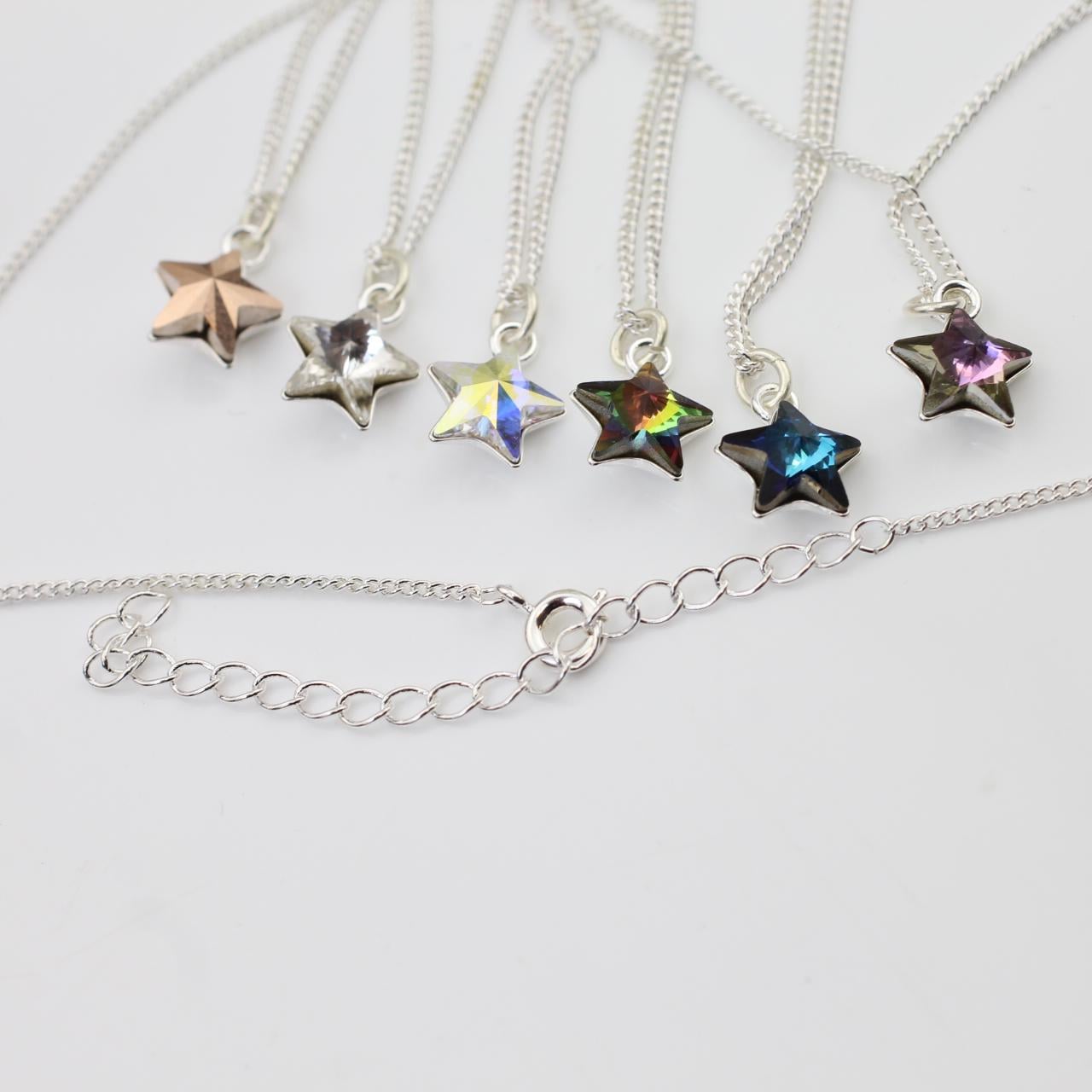 CRYSTAL STAR NECKLACE 3324A スターネックレス Star Necklace, Swarovski Crystal Star Necklace, Sparkling Star