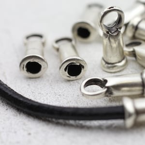10 Cord End Caps, Bell End Cap for Round Leather, Necklace End Caps, Bracelet End Caps, Tassel Caps, Wholesale Jewelry Findings, ZM689as