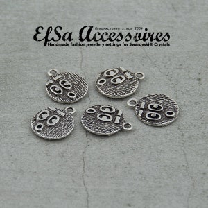 BULK 10 Emoji Charms, Silver Emoji, Sterling Silver Plated, Pendant Necklace, Earrings, Anklets, Keychain, Jewelry Making Supply, ZM179as