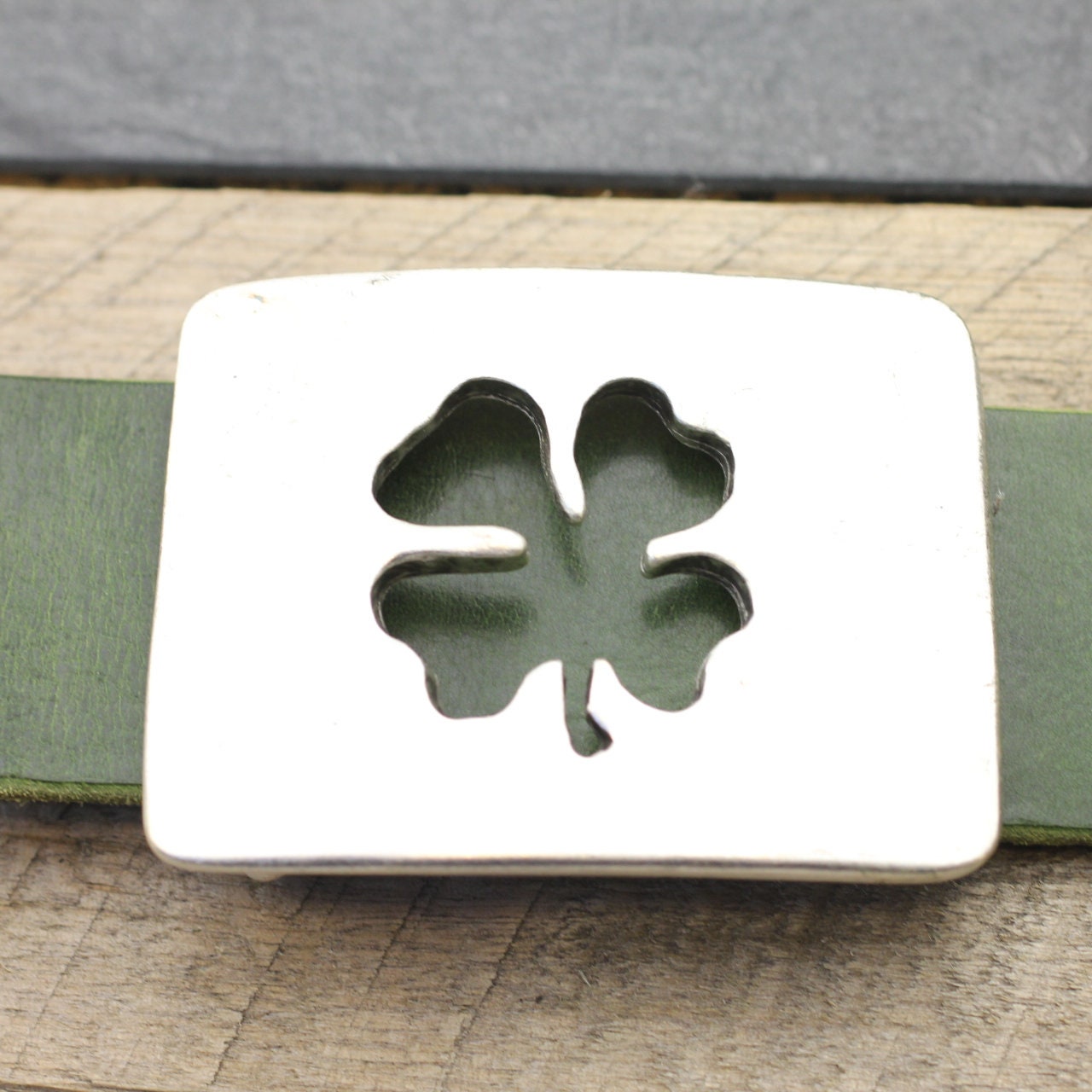 Four-leaf Clover Belt Buckle, Antique Silver Pewter - Etsy