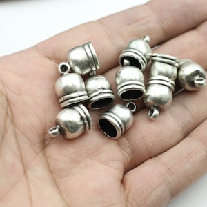 10 Cord End Caps, Bell End Cap for Round Leather, Necklace End Caps, Bracelet End Caps, Tassel Caps, Wholesale Jewelry Findings, ZM835as