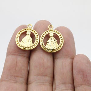 10 Holy Mary Charms, Miraculous Mary, Religious Charm, Virgin Mary Pendant, Jesus Charms for Necklaces, Christian Charms, Diy Craft ZM1033go