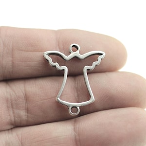 10 Angel connector, Angel Charms, Angel Pendants, Silver Angel, angel jewelry charms, Wholesale Jewelry Supply, ZM480