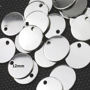 10 Round Disc Stamping Tags Charm, Metal Stamping Charm, Round Tags Charm, For Making Hand Stamped Jewelry Or Engraving Tags, ZM877rh
