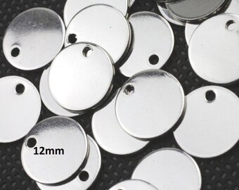 10 Round Disc Stamping Tags Charm, Metal Stamping Charm, Round Tags Charm, For Making Hand Stamped Jewelry Or Engraving Tags, ZM877rh