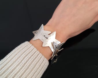 Silver Star Bracelet, Star Chain Bracelet, Starry Bracelet, Star