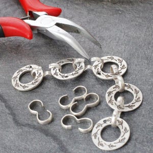10 Double Hole Metal Crimp, Cord Crimp, Crimp Fastener, Crimp Beads, Leather Crimp, Silver Crimp, ZM972