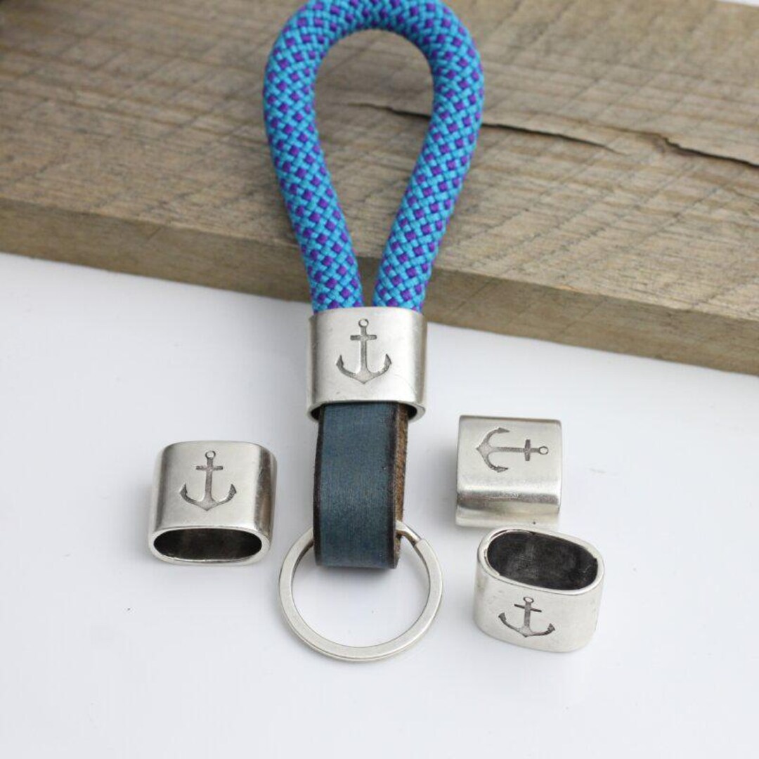 1 Anchor Keychain Findings, Sailing Rope Round Leathers, Flat Leather ...