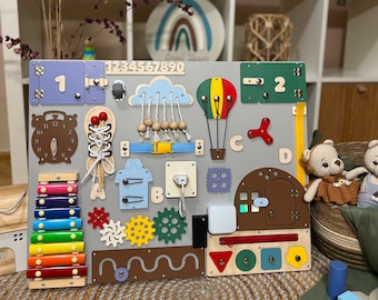 Custom Busy Board For Toddler, Montessori Educational Sensory Board, Large Sensory Activity Board