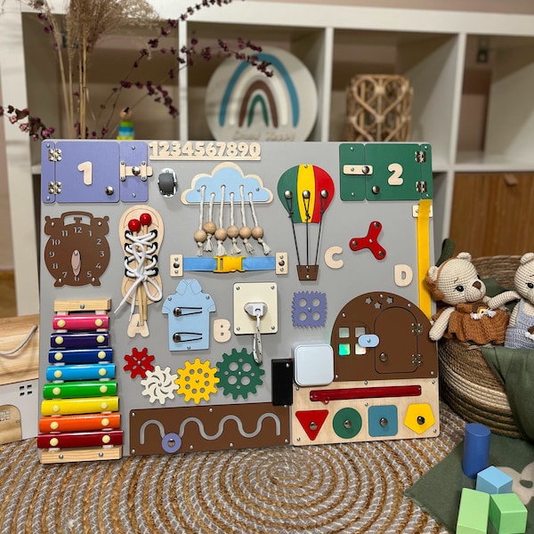Custom Busy Board For Toddler, Montessori Educational Sensory Board, Large Sensory Activity Board
