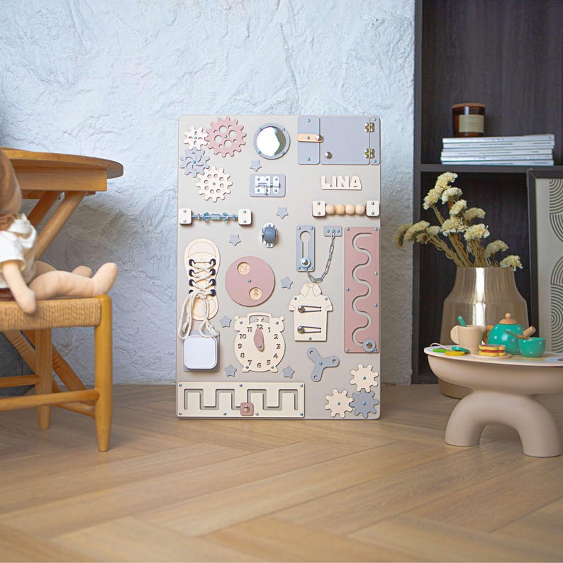XXL Personalized Montessori Busy Board: Sensory Activity Toy image 13