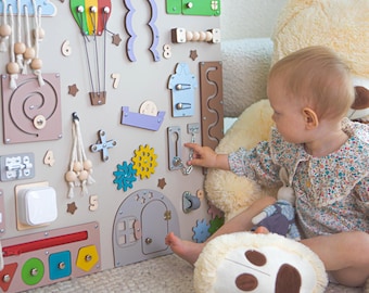 XXL Wooden Montessori Busy Board: Sensory Activity Toy