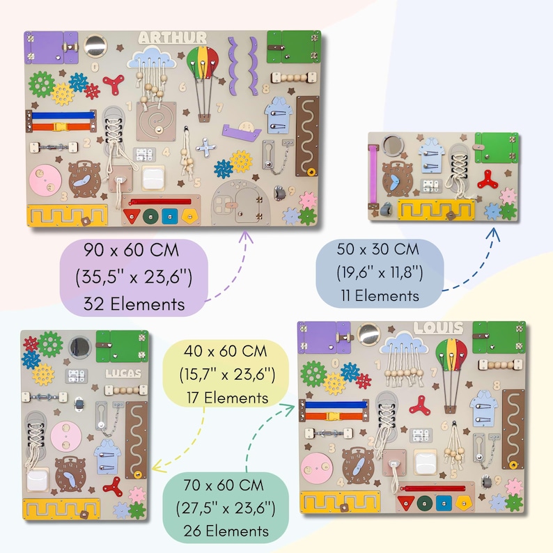 XXL Personalized Montessori Busy Board: Sensory Activity Toy image 4