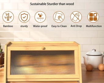 Household bamboo bread box, handmade, easy to store and clean, with breathable holes on both sides for better food preservation