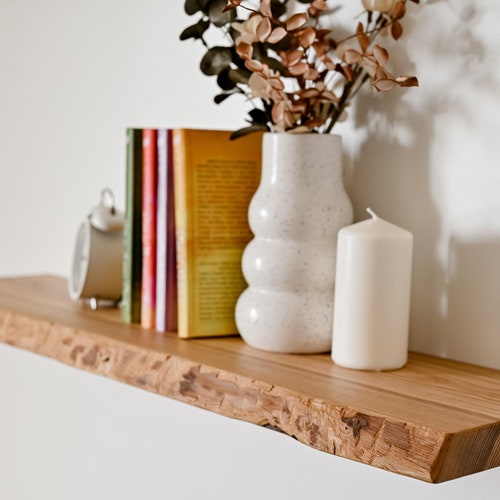 Handmade Ash Floating Shelf: Rustic Wall Decor