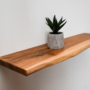 Live Edge Walnut Floating Shelves, Farmhouse Heavy Duty Floating Shelves, Reclaimed Industrial Wooden Floating Shelves, Bathroom Shelf zdjęcie 6