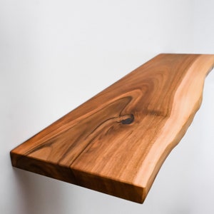 Live Edge Walnut Floating Shelf: Heavy Duty Farmhouse Style