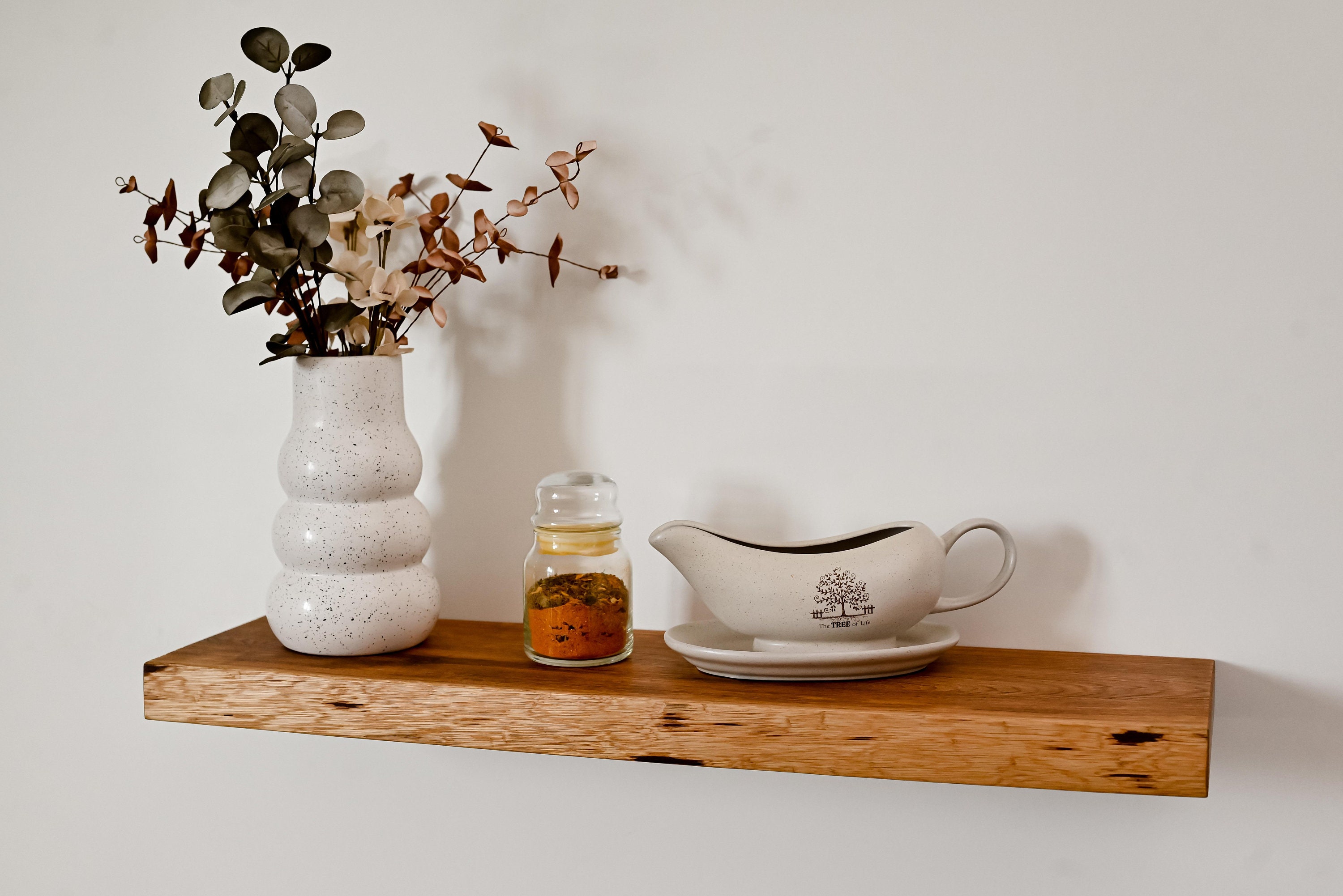 Oak Floating Shelves, Custom Wood Shelves, Oak Kitchen Shelves, Rustic