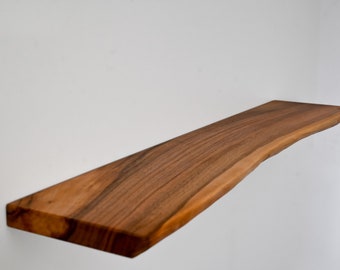 Handmade Walnut Floating Shelf: Rustic Wood Shelves