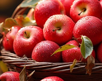 Fresh Apple Basket Colorful Cross Stitch Pattern PDF Digital Cross Stitch Chart Digital Files