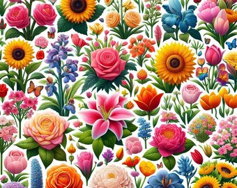 Beautiful Floral Pattern Cute Cross Stitch Pattern PDF Digital Cross Stitch Chart Digital Files Cross Stitch Gift