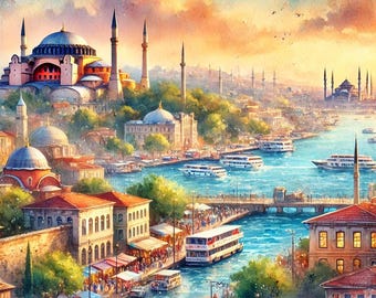 Beautiful Istanbul Hagia Sophia and Blue Mosque  Cute Cross Stitch Pattern PDF Digital Cross Stitch Chart Digital Files Cross Stitch Gift