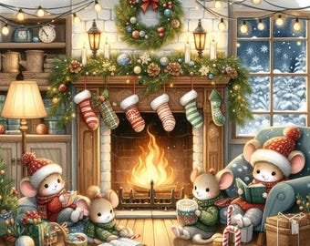Beautiful Mouses and Christmas Gifts Cute Cross Stitch Pattern PDF Digital Cross Stitch Chart Digital Files Cross Stitch Gift