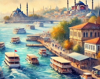 Beautiful Istanbul Bosphorus Cute Cross Stitch Pattern PDF Digital Cross Stitch Chart Digital Files Cross Stitch Gift