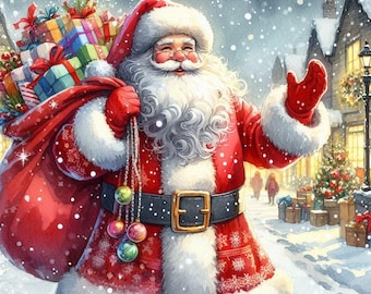 Beautiful Happy Santa Christmas Cute Cross Stitch Pattern PDF Digital Cross Stitch Chart Digital Files Cross Stitch Gift
