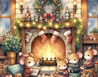 Beautiful Mouses and Christmas Gifts Cute Cross Stitch Pattern PDF Digital Cross Stitch Chart Digital Files Cross Stitch Gift