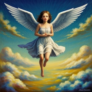 Flying Angel Colorful Cross Stitch Pattern PDF Digital Cross Stitch Chart Digital Files