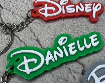 Custom Disney Name Keychain – Personalized Gift | 3D Printed
