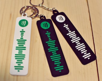 Personalized Spotify QR Code Keychain 3D Printing Music Gift