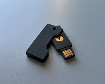 Yubikey Flip-Out Cover/Holder 3D Printed