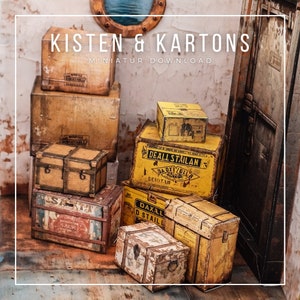 Miniature boxes & cartons 1:12 for download, printing and crafting
