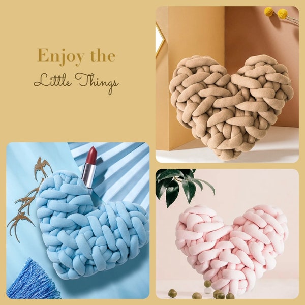 Chunky Knit Heart Cushion | Plush Knot Cushion | Decorative Cushion | Heart Knot Cushion | On Trend Home Decor | Housewarming Present
