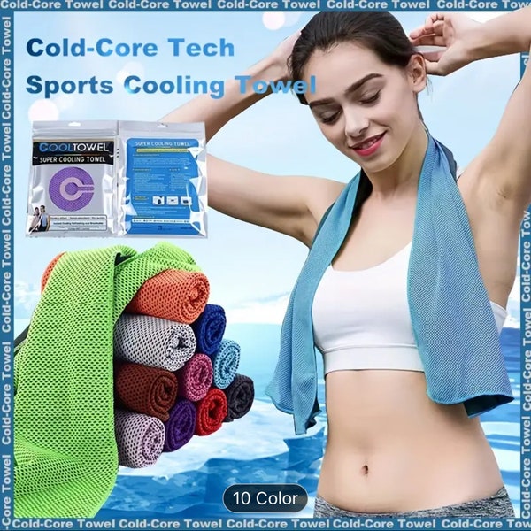 2 PACK Blue &  Red Neck Wrap Sports Yoga Workout Outdoor Cooling Towel