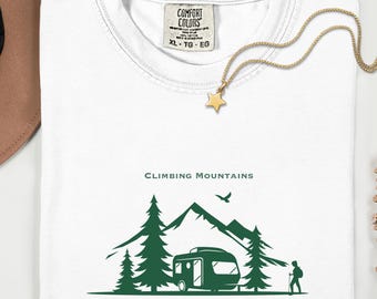 Mountain Climbing Quote Tshirt | Leaving Worries | Mountain Camper Design | Jesus Lover Tee | Christian Teen Shirt