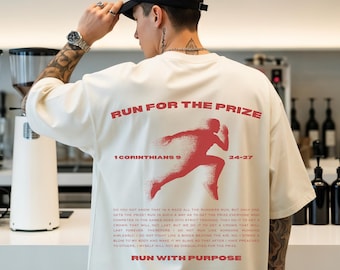 Run With Purpose Shirt | 1 Corinthians 24-27 Bible Verse Shirt | Christian Dad Gift | Christian Athlete | Christian Faith Workout Shirt