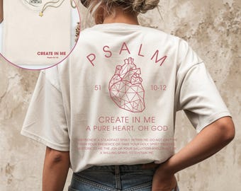 Psalm 51 Shirt | Bible Verse Shirt | Christian Dad Gift | Scripture Tshirt | Christian Streetwear Apparel | Church Shirt | Biblical Shirt