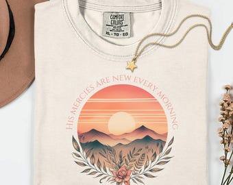 Bibelvers-tröja Hans barmhärtighet är ny varje morgon kristen t-shirt | Bibelvers-tröja | Jesus älskare-tröja | Religiös t-shirt | Skriftskjorta