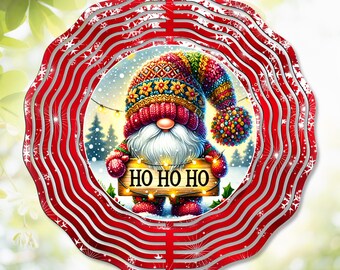 Christmas Gnome Wind Spinner Sublimation Design, Winter Wonderland PNG (Digital Download)
