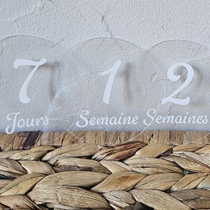 Disques des 12 mois - Cartes étapes bébé en bois : Naissance - Cadeaux de baptême / Disques naissances personnalisés