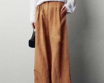 Women’s Linen Pants, Wide Leg Pants, Linen Trousers, Unisex Pants, Oversized Pants