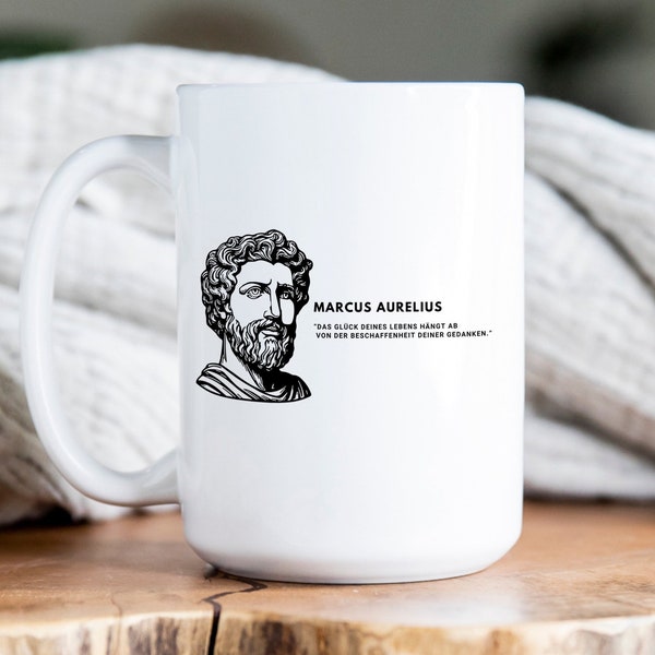 Marc Aurel Tasse Philosophie Tasse Marcus Aurelius Becher Zitat Marc Aurel Kaffeetasse Geschenkidee für Philosophieliebhaber