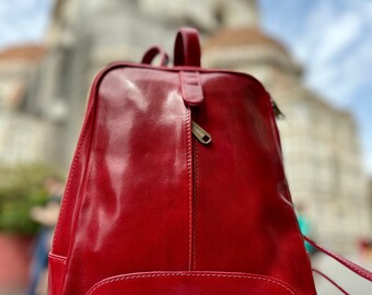 Authentieke Italiaanse lederen rugzak/dagelijkse rugzak/handgemaakte Bagpack uit Florence gemaakt in Italië