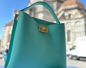 Meilleur sac à main en cuir véritable fait main en cuir italien pour femme l l élégant fourre-tout en cuir de Florence