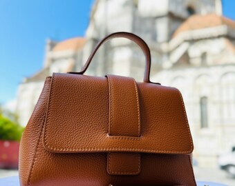 Echt leren tas Italiaanse handgemaakte leren tassen voor dames l l Elegante leren tas uit Florence