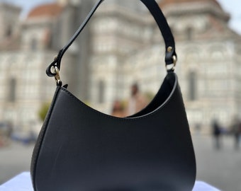 Bolso de cuero genuino Bolso de cuero italiano hecho a mano para mujer l l Elegante bolso de cuero de Florencia